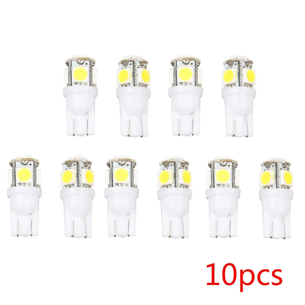 

10pcs T10 5050 5SMD LED Car Interior Light Signal Lamps Wedge Light Bulbs White