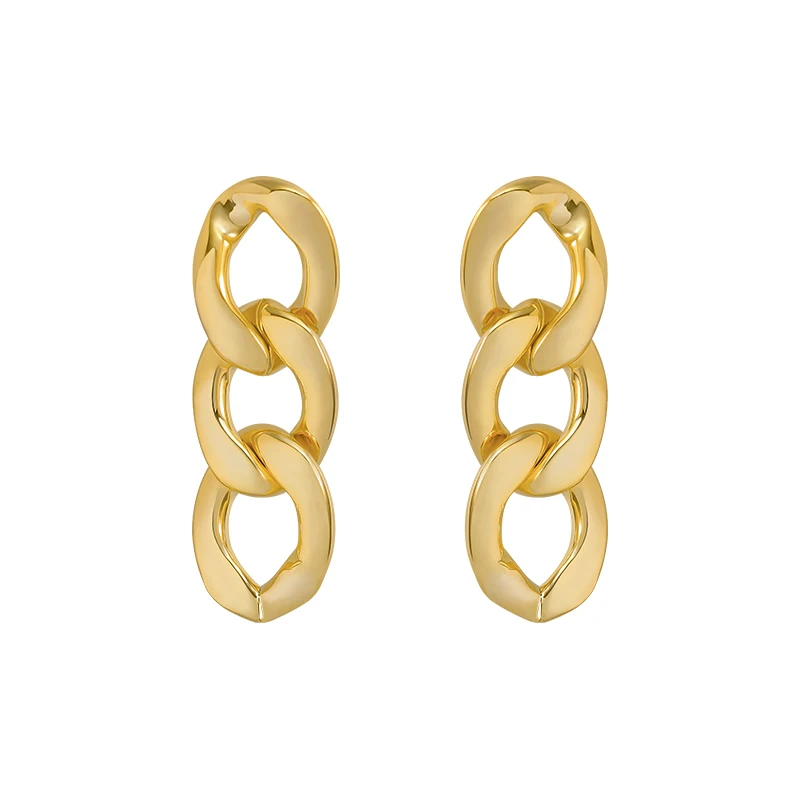 

European Golden Chains Metal Chain Long Earrings Women Jewelry Temperament Party Earrings 2020 Trend Luxury Student Earrings