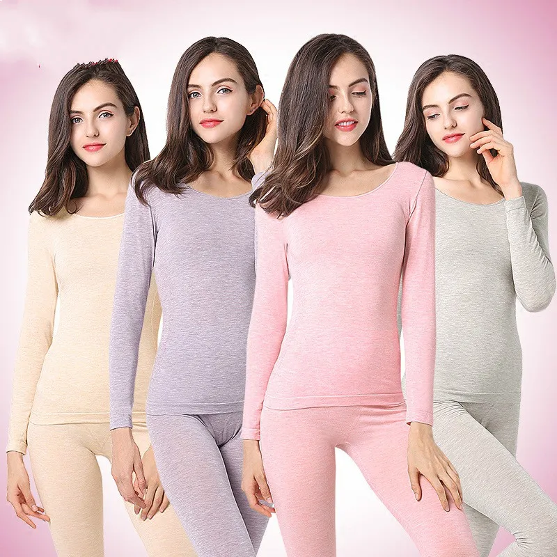 Женское термобелье из модала с высокой эластичностью теплые кальсоны круглым