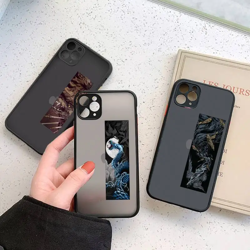 Жесткий чехол для телефона в китайском стиле свирепый зверь Дракон Тигр матовый