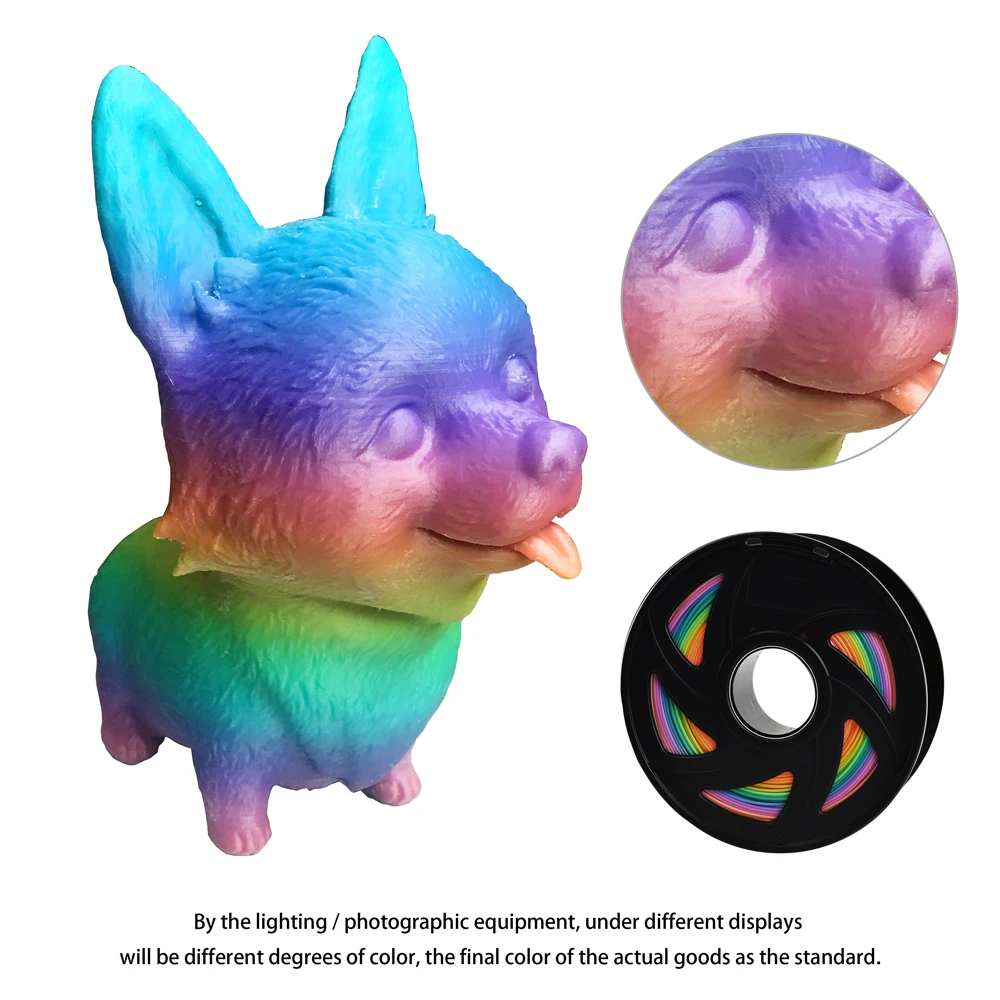 Нить для 3D-принтера XVICO PLA катушка радужной расцветки 2 фунтов 1 кг | Компьютеры и