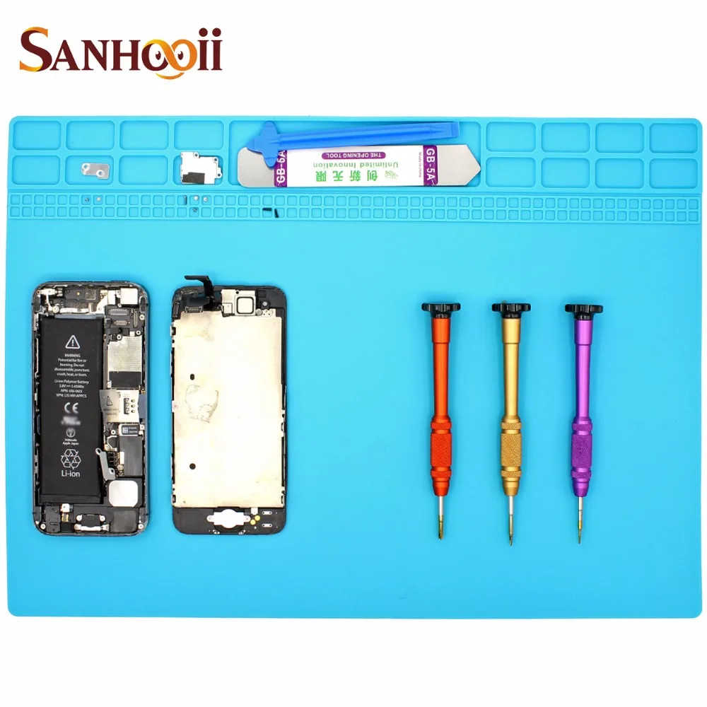 

SANHOOII 35*25cm Heat-resistant Silicone Pad BGA Solder Station Repair Heat Insulation Desk Maintenance platform Mat Tool