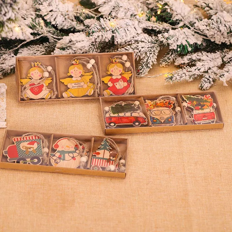 2020 новые рождественские деревянные украшения висячие кулон расписанный ангел