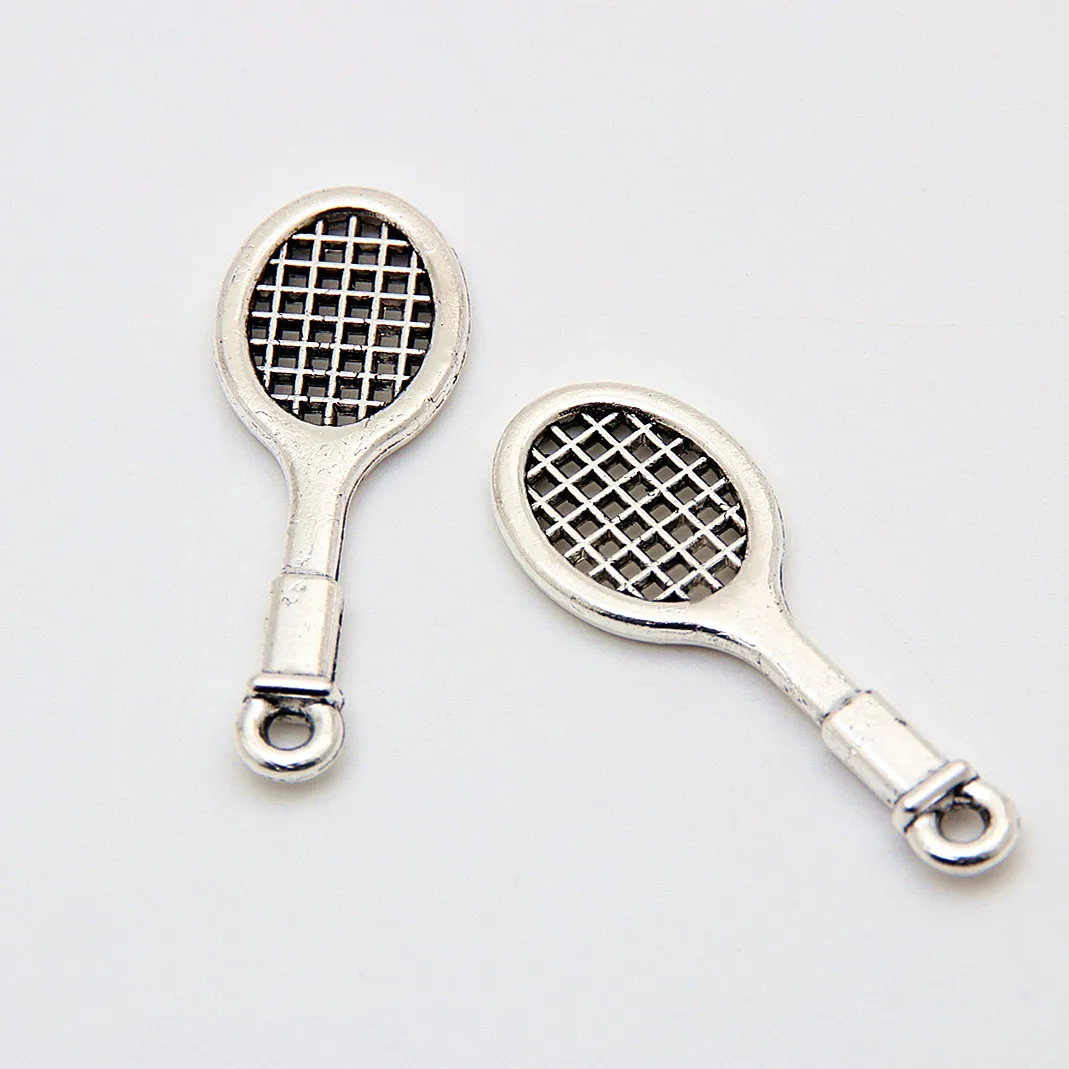30pcs Silver Color Badminton Racket Charms Tennis Sports Pendant Jewelry Making DIY Handmade Accessories Supplies A3409 | Украшения и