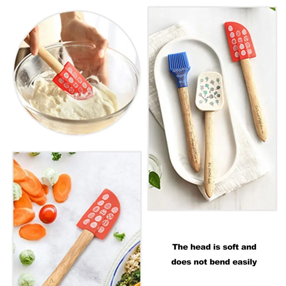 Силиконовая кухонная утварь для выпечки 3 шт. шпатель масла скребок щетка