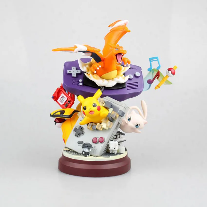 

NEW 18.5CM Pokemon Pikachu Charizard Mew GBA Game Console Figure Collectible PVC Model Children Toys Gifts