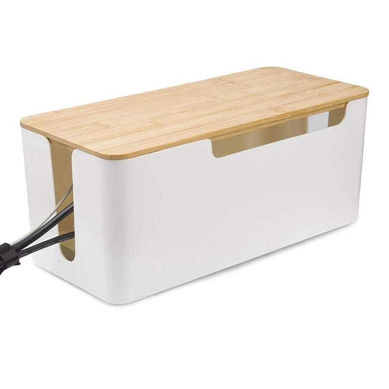 

Cable Box Organizer, 12.2X5.5X5.1 Inches Anti-Dust Hide Wires Box with 15 Cords Organizers Cable Management Box