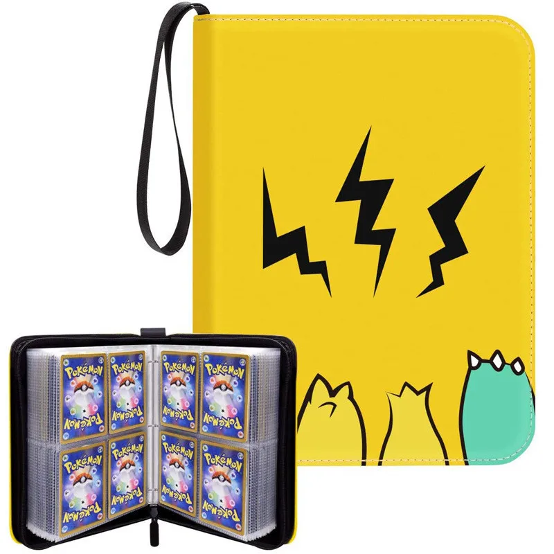

4-Pocket Binder Pokemon Cards Portable Storage Case with Removable Sheets Holds Up to 400 Cards Toys Gifts