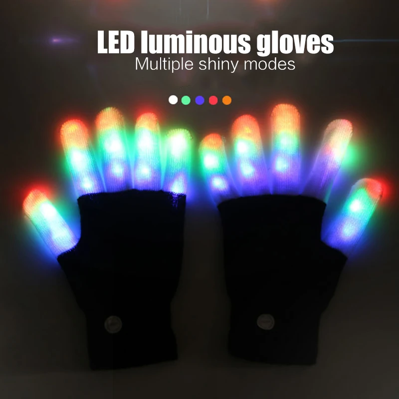 

Colorful Fiber Gloves Electric Flashing Gloves Luminous LED LED Flashing Gloves Durable Motorcycle LED Gloves Bicycle