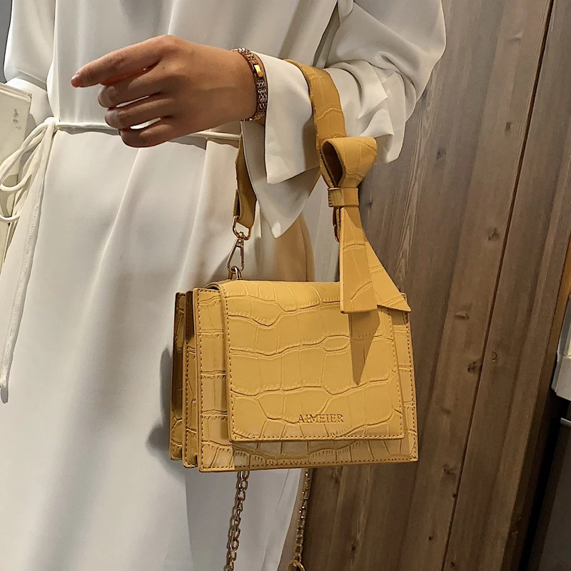 Элегантная женская сумка-тоут с бантом 2019 новая качественная кожаная