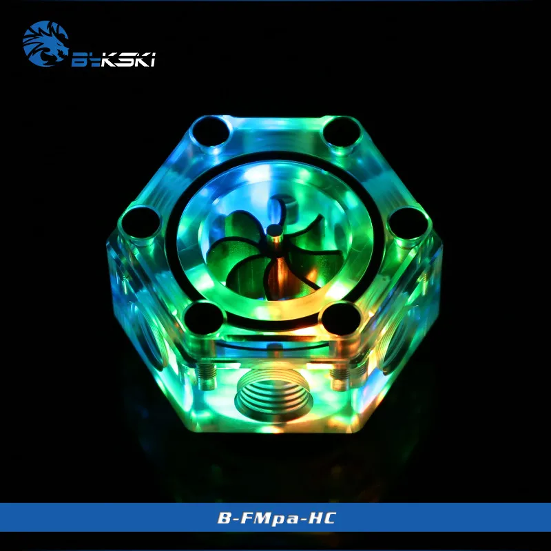 Bykski водоохлаждающий расходомер прозрачный акриловый G1/4 RBW 5V AURA система освещения