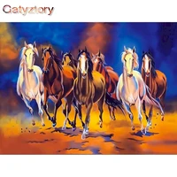 gatyztory 60x75cm frame paint by number for adults horse animals picture by numbers acrylic paint on canvas home decors artwork