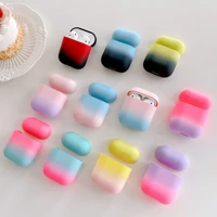 for airpods 12 case colorful gradient hard protective case for apple airpods anti fall case wireless earphone charging box cove