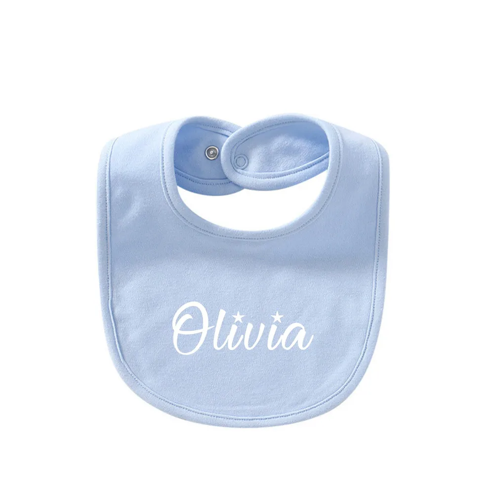 Babero personalizado con nombre para beb&eacute; reci&eacute;n nacido, toalla de alimentaci&oacute;n, Color negro, accesorio para comer, art&iacute;culos para beb&eacute;-3