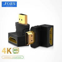 jors hdmi compatible adapter 90 degree right angle male to female 4k hd cable for tv box ps4 ps5 switch xbox laptop projector