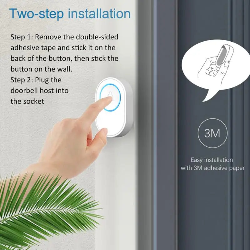 

TUYA wifi+433mhz Wireless Waterproof Doorbell 300m Range US EU UK AU Plug Home Intelligent Door Bell Chime 1 Button 1 Receiver
