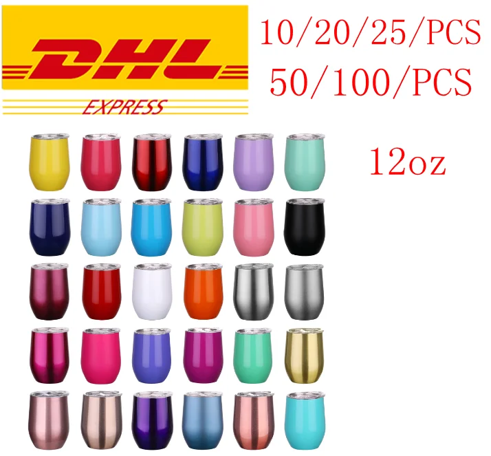 Оптовая продажа 12oz 10/20/25/50/100 шт винный стакан вина Стекло яйцо чашки с двойными