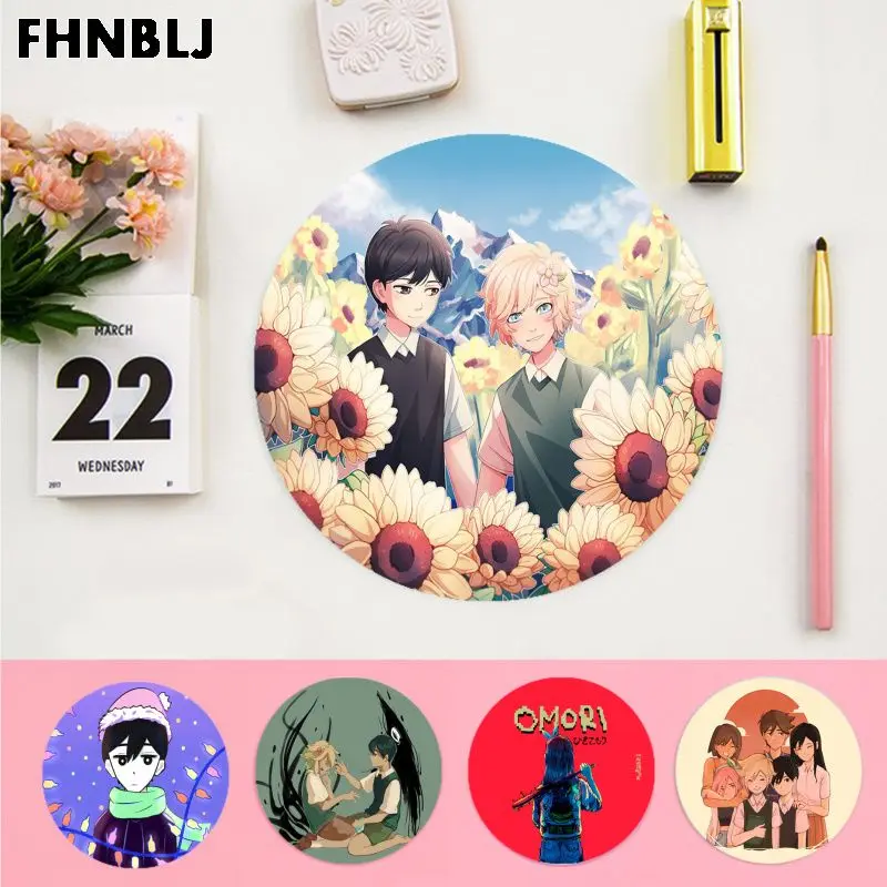 

FHNBLJ Omori Gaming Mouse Pad Anime Beautiful Anime round Mouse Mat Anti-Slip Laptop PC Mice Pad Mat gaming Mousepad