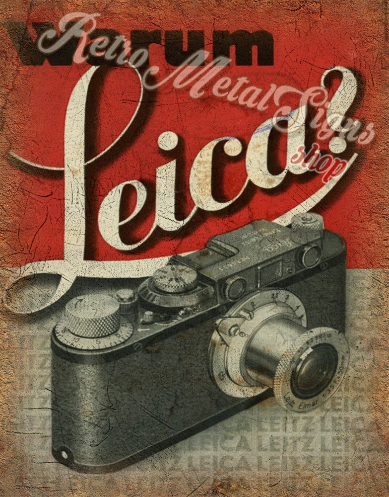 

leica Vintage Camera Photography Advertisement Metal Tin Sign Poster