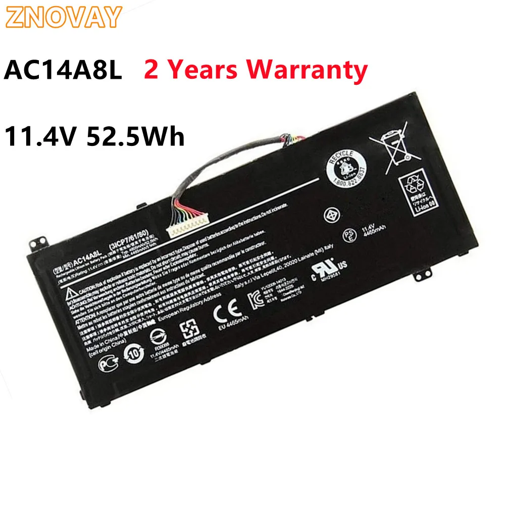 Аккумулятор для ноутбука ZNOVAY AC14A8L Acer Aspire VN7-571 VN7-571G VN7-591 VN7-591G MS2391 KT.0030G.001 11 4 V 52.5Wh |