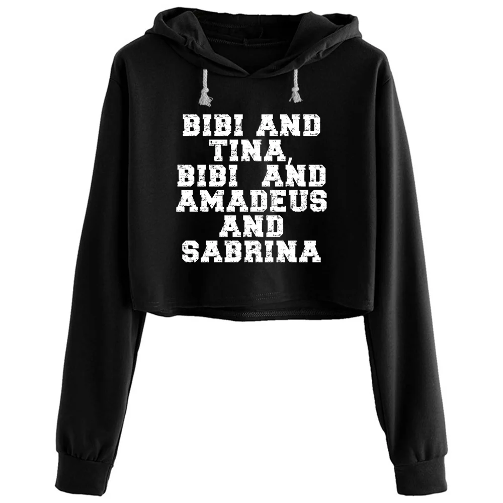 

Bibi And Tina Bibi And Amadeus And Sabrina Crop Hoodies Women Harajuku Anime Emo Aesthetic Pullover For Girls
