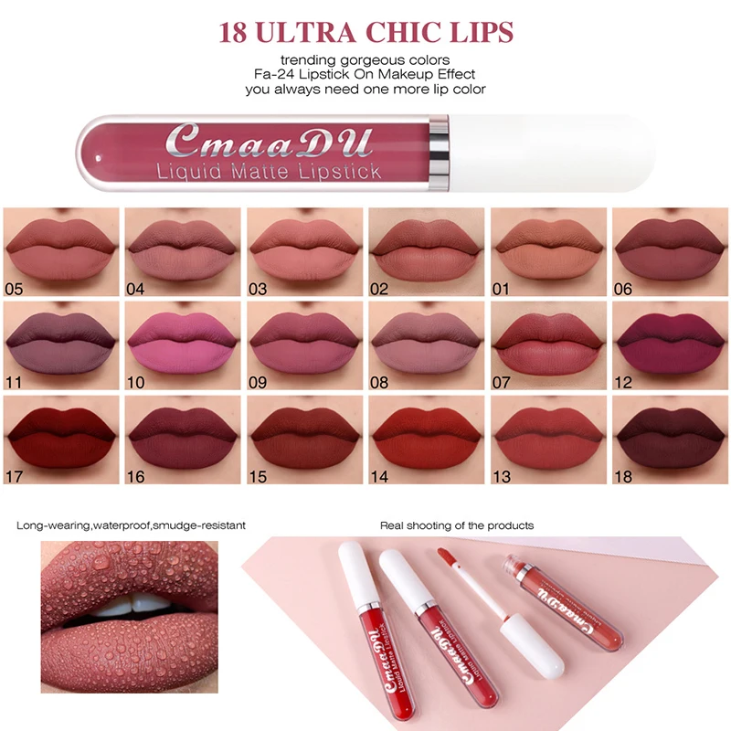 

Sexy Red Matte Velvet Lip Gloss Nude Liquid Lipsticks Waterproof Long Lasting Nonstick Cup Lipgloss Makeup Sexy Lip Tint Glaze