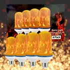 Светодиодная лампа E27 с эффектом пламени, 85-265 в, 4 режима