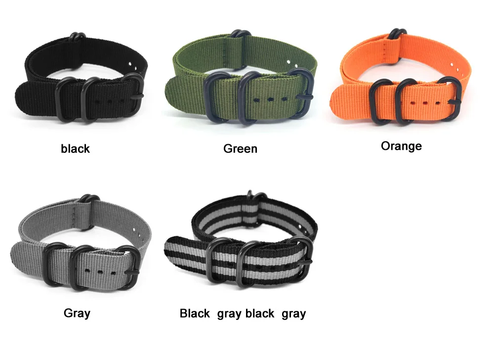 Ремешок нейлоновый для наручных часов ZULU Heavy брезентовый браслет с пряжкой