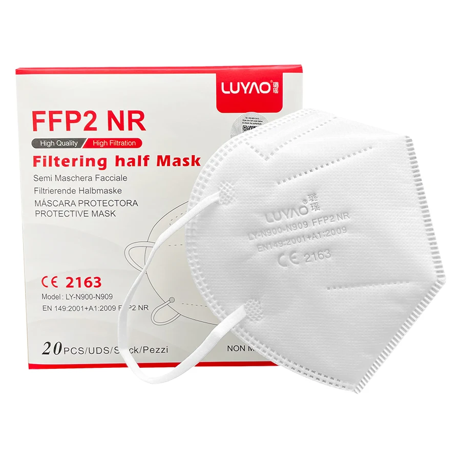 LUYAO FFP2 NR CE маски для лица Быстрая доставка 5-слойная маска рта пыленепроницаемые