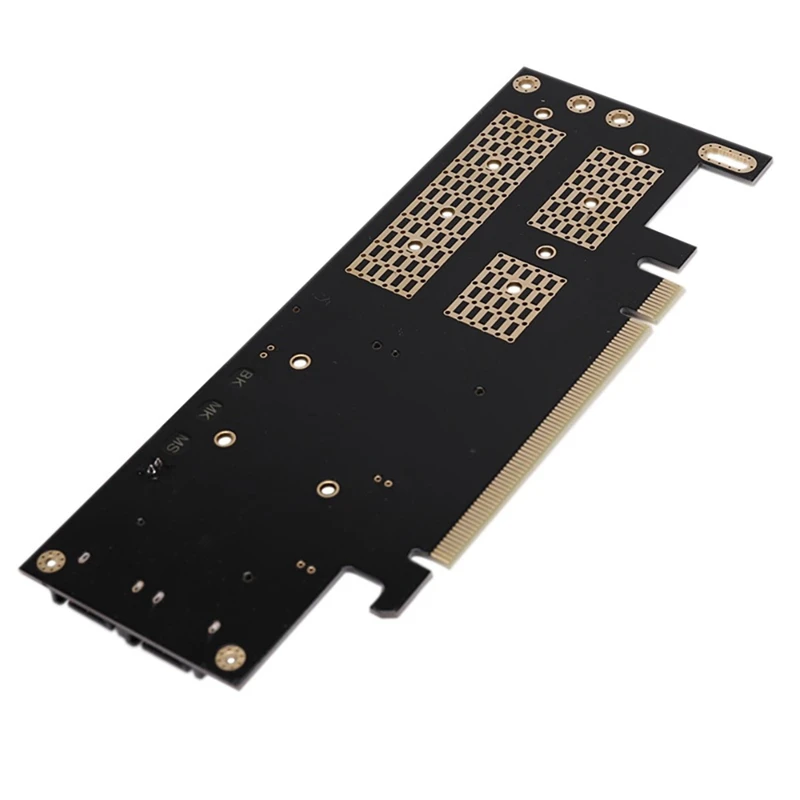 

PCI-E Adapter Card M.2 NVMe NGFF to PCI-E 4X Three-In-One Expansion Adapter Card B+M Key MSATA Three-Disk Version