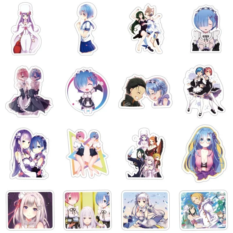 1050pcs relife in a different world from zero stickers for motorcycle phone skateboards laptop luggage bicycle anime stickers free global shipping