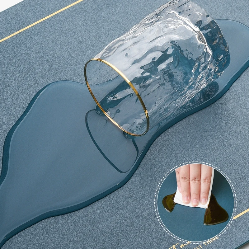 Кожаная подстилка Inyahome с нескользящим ковриком из частиц Настольный коврик для