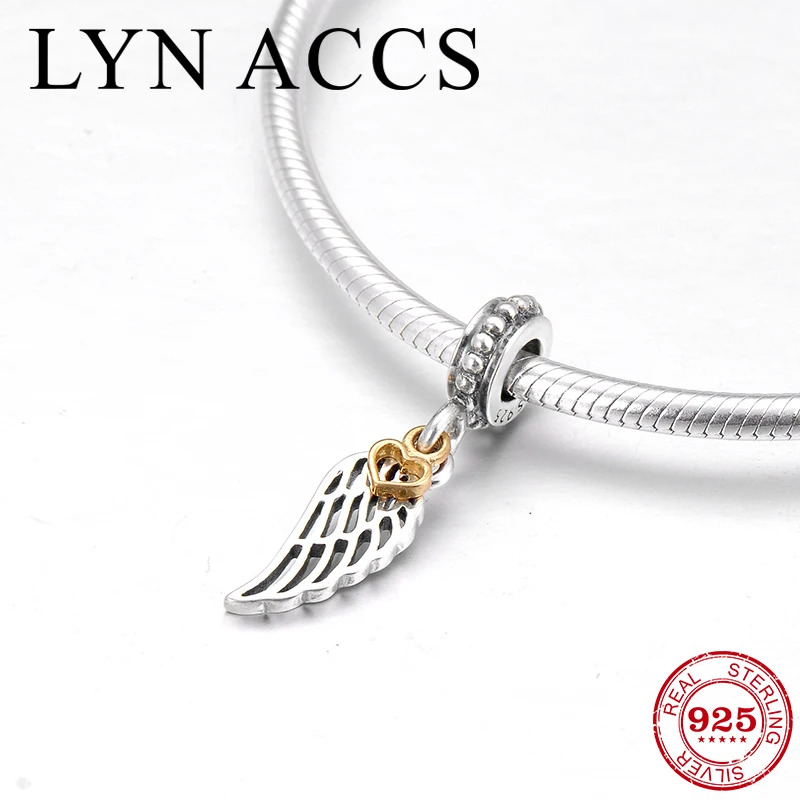 925 пробы Серебряный кулон с крыльями ангела бусины подходит для оригинального