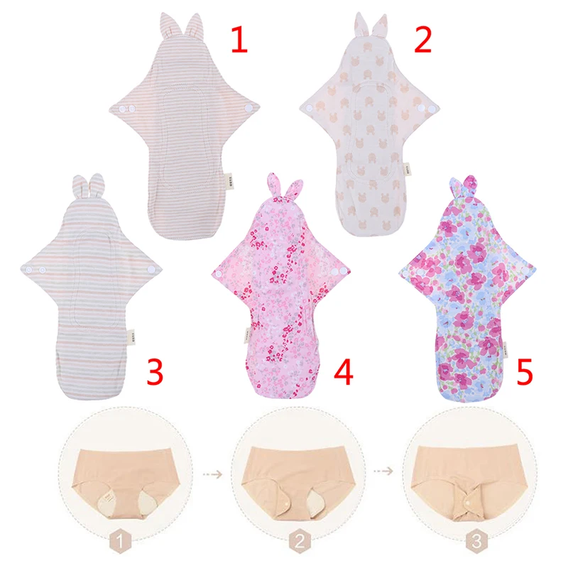 Washable Organic Cotton Feminine Sanitary Napkin Reusable Menstrual Pad Panty Liner Sanitary Cloth Sanitary Pad Pantiliners