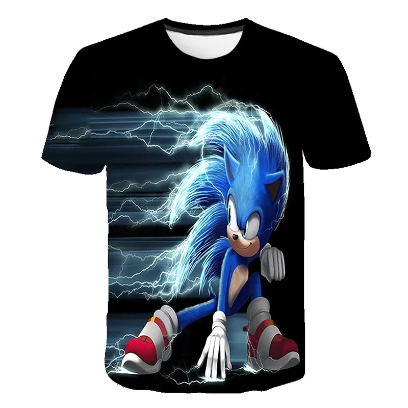 

Summer t shirt Boys 3D Print O-Neck Cartoon Supersonic T shirt Blue Hedgehog Girls Streetwear Children Kids Clothes Funny Tshirt