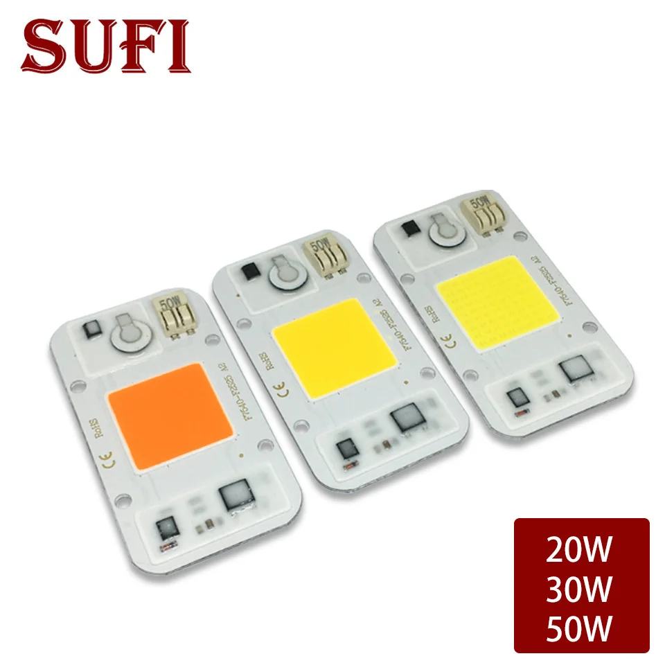 

2 шт. светодиодный чип 20 Вт 30 Вт 50 Вт COB лампы 220 В нет необходимости водитель теплые полный спектр белого наводнений светильник Точечный свет...