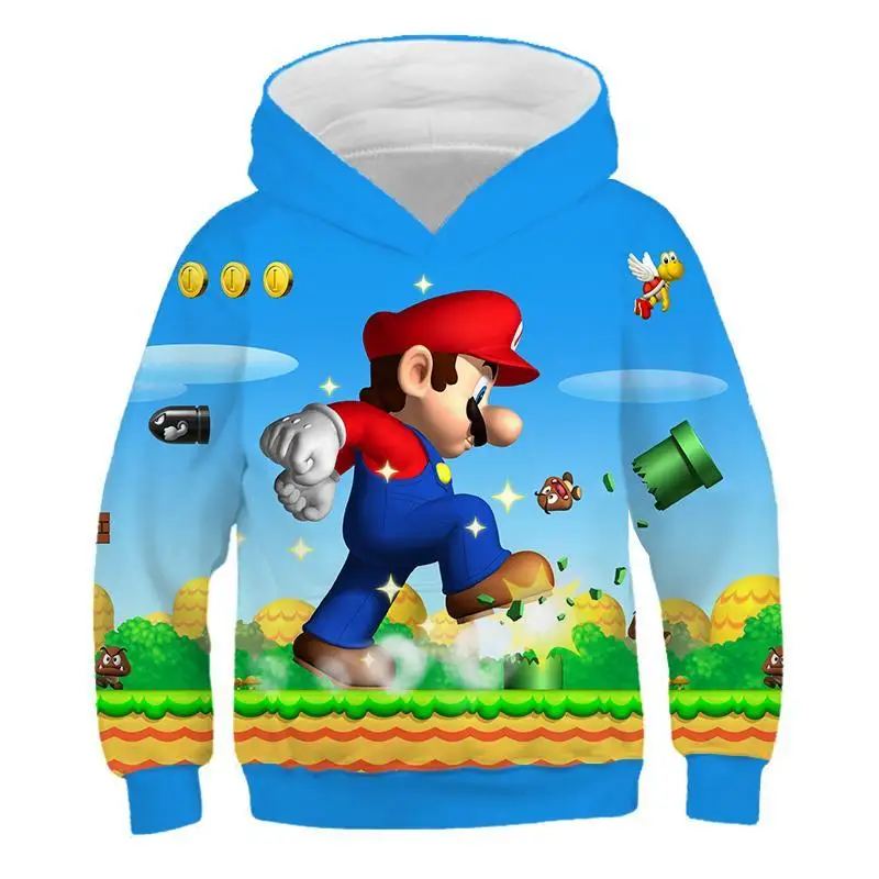 2019 Autumn New Style Hoodies Boys Cartoon Super Mario 3D print Hoodie Children Sweatshirt GirlsCasual Pullover Kids Jacket Coat |