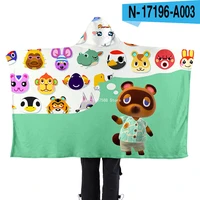 cartoon new game animal crossing blanket soft and comfortable hooded lazy blanket flannel cloak kids blankets and throws