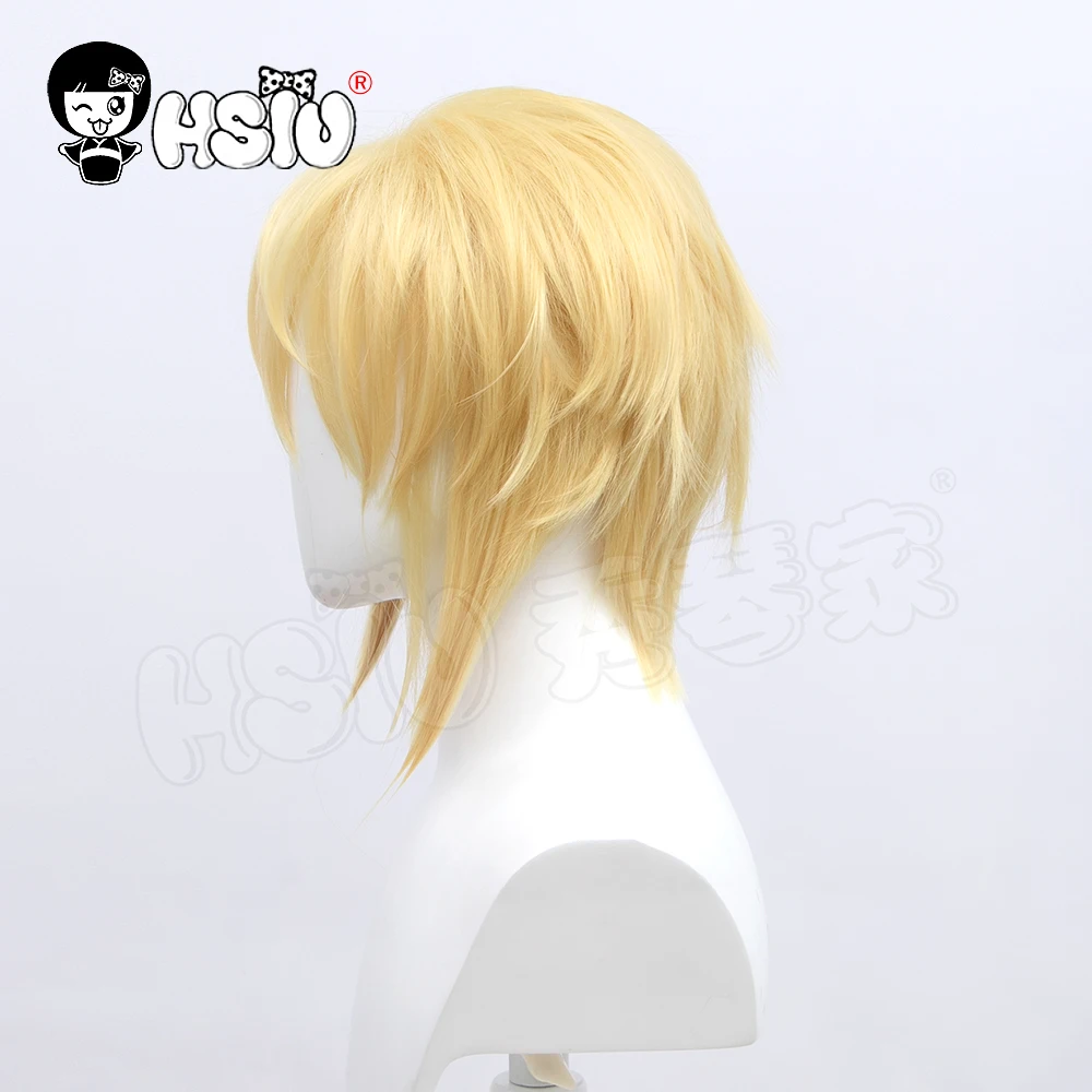 HSIU anime moriarty the patriot cosplay wig short blonde hair+free brand wig cap