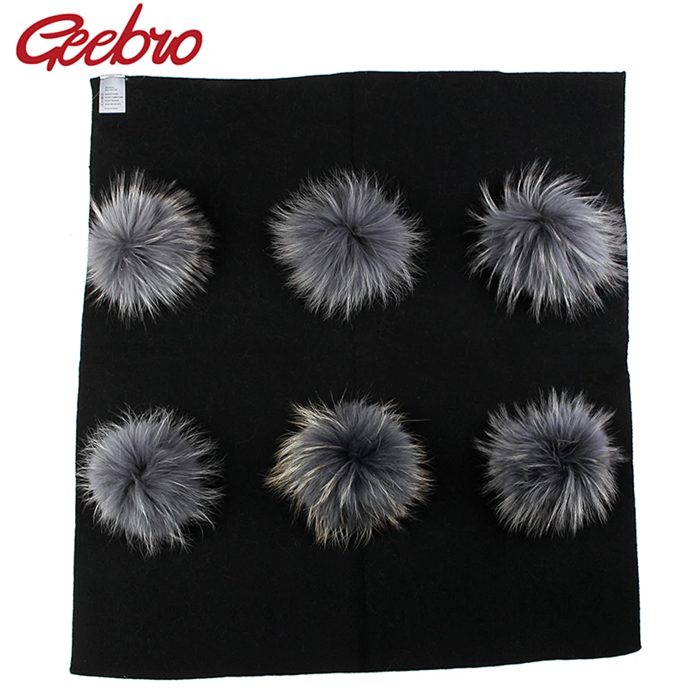 

Geebro Warm Cashmere Newborn Kids Baby Swaddling Blanket Travel Sleeping Blanket With 15cm Real Fur Pompom Bedding Swaddles Wrap