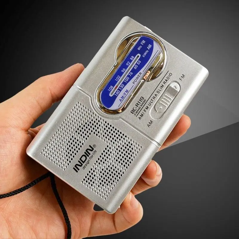 

Mini Portable AM/FM Radio Telescopic Antenna World Receiver Portable Slim Pocket Size