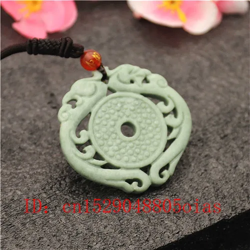 Натуральный белый зеленый дракон феникс нефрит кулон ожерелье полый