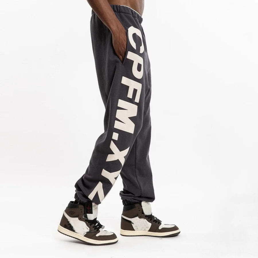 

High Street Big Logo CPFM.XYZ Sweatpants Men Women Cotton Joggers Drawstring Trousers Kanye West Kim Sunday Service Pants