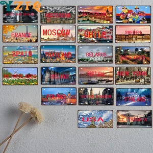 Дорожный металлический знак, дорожный сувенир, Тарелка 30 х15 см, настенный Декор для дома, магазина, плакат, DC-0109B