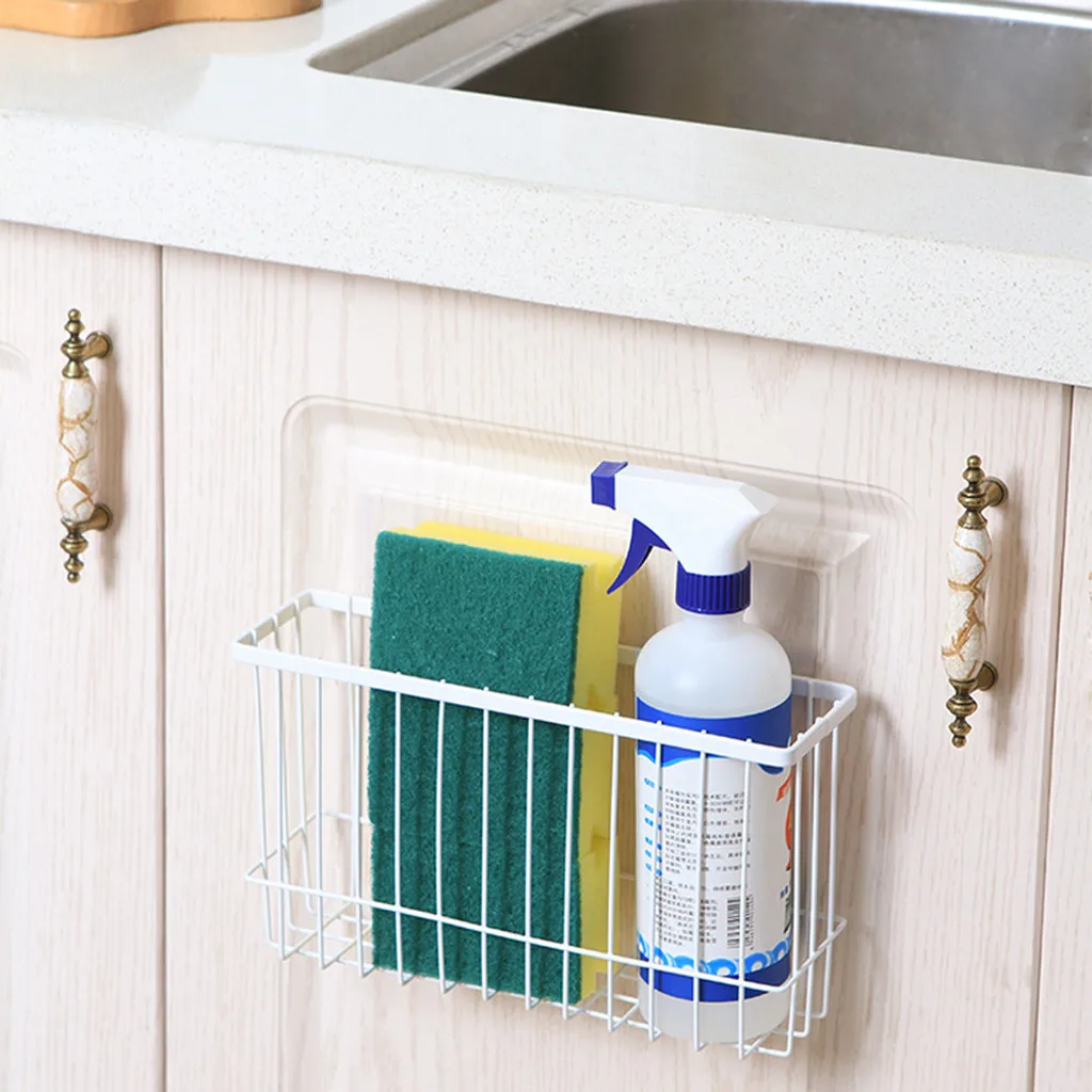 

Self-Adhesion Kitchen Bathroom Iron Wire Basket Bin Storage Rack Mesh Organizer best selling BY7YB16