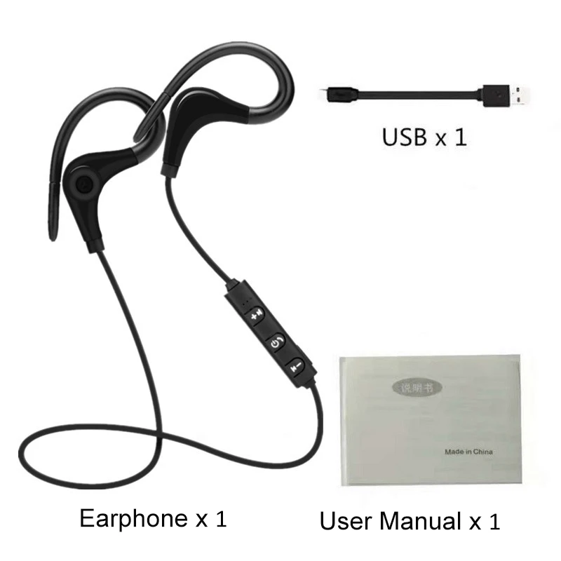 

Bass Wireless Earphones Bluetooth Ear Hook Sport Running Headphone For Xiaomi iPhone Samsung Android phone Headset