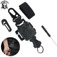 tactical anti theft telescopic hanging buckle keychain outdoor secure rope strap clamp camping hiking edc hook accessories