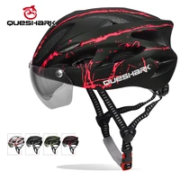 queshark men women ultralight cycling helmet mtb road bike bicycle motorcycle riding ventilated removable lens safely cap