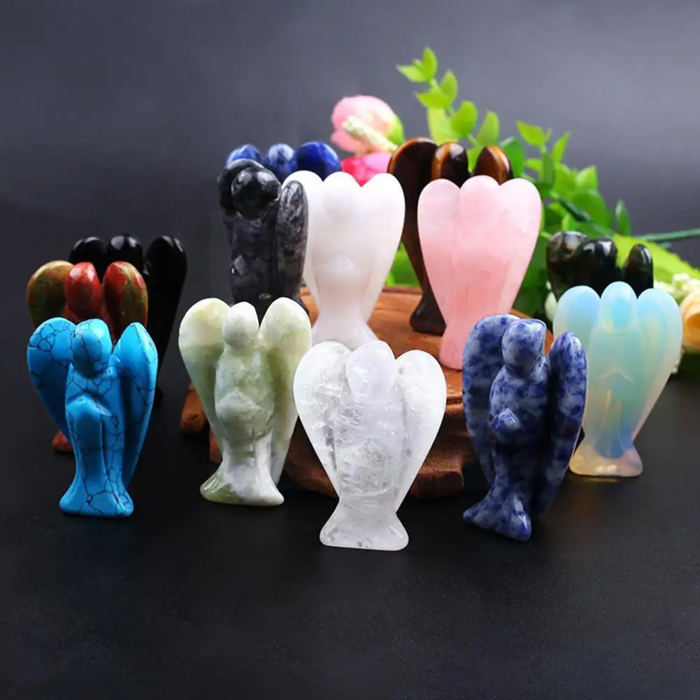 

Crystal Angel Decoration Angel Figurine Natural Healing Gift Study Stone Decoration Room Home Ornament Crystal Craft Quartz N3n6