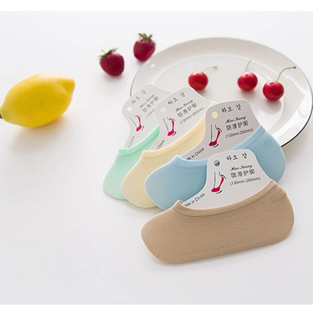 Новинка 2019 женские носки Забавные милые силиконовые Нескользящие невидимые